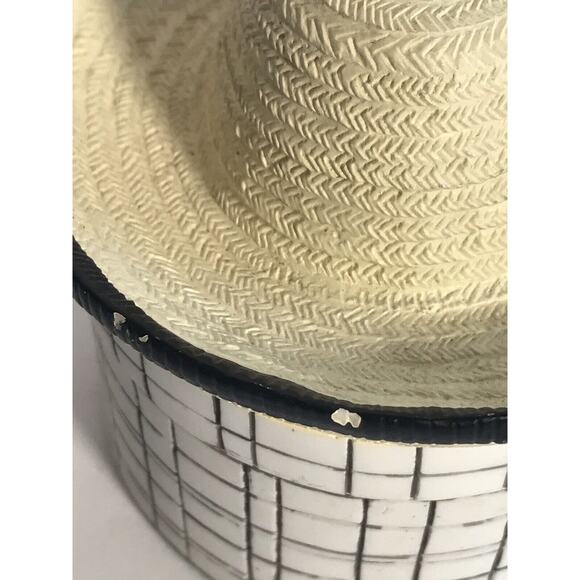 Vintage Women's Hat Ceramic Trinket Box Artisan Flair Pink Rose Bow Novelty - Picture 6 of 12